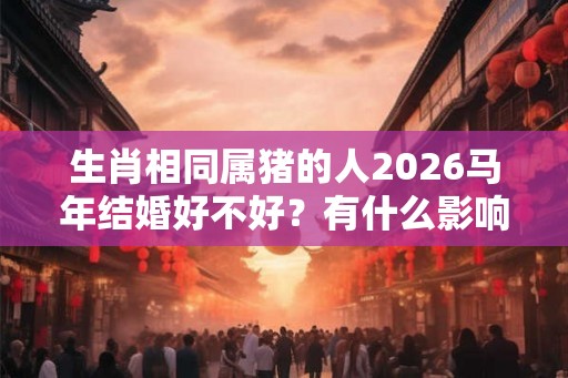 生肖相同属猪的人2026马年结婚好不好？有什么影响吗？