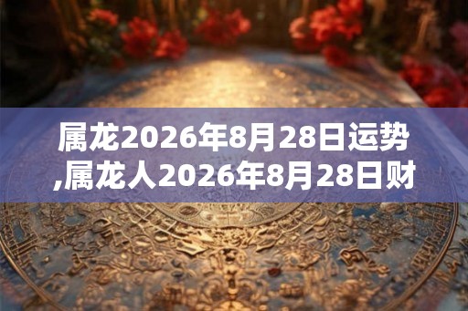 属龙2026年8月28日运势,属龙人2026年8月28日财运,生肖龙2026年8月28日运势