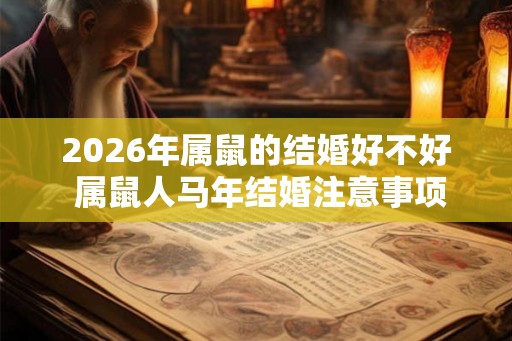 2026年属鼠的结婚好不好 属鼠人马年结婚注意事项