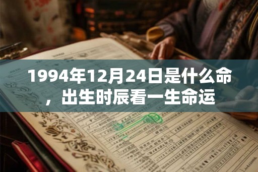 1994年12月24日是什么命，出生时辰看一生命运
