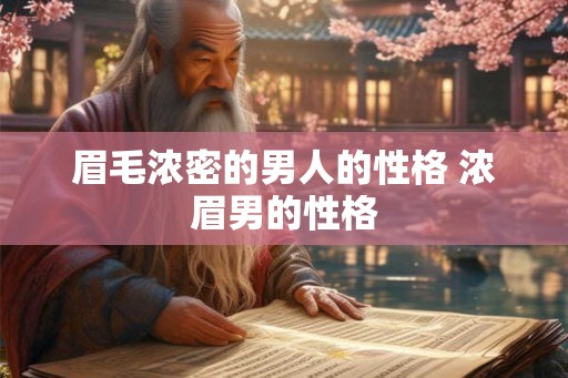 眉毛浓密的男人的性格 浓眉男的性格