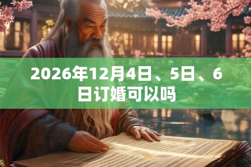 2026年12月4日、5日、6日订婚可以吗
