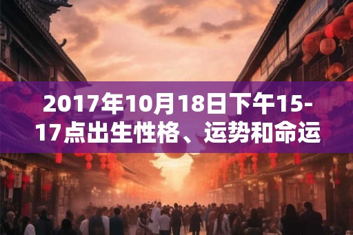 2017年10月18日下午15-17点出生性格、运势和命运