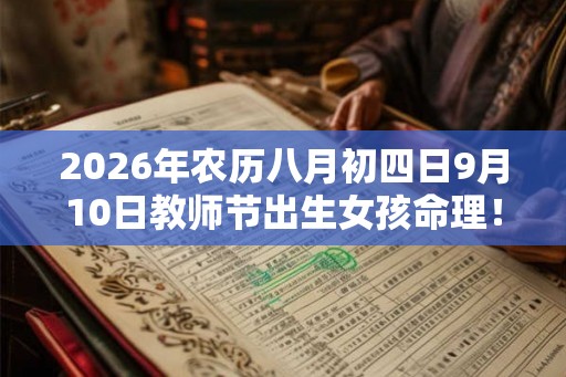 2026年农历八月初四日9月10日教师节出生女孩命理！