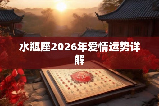水瓶座2026年爱情运势详解