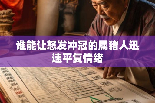 谁能让怒发冲冠的属猪人迅速平复情绪