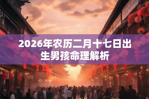 2026年农历二月十七日出生男孩命理解析