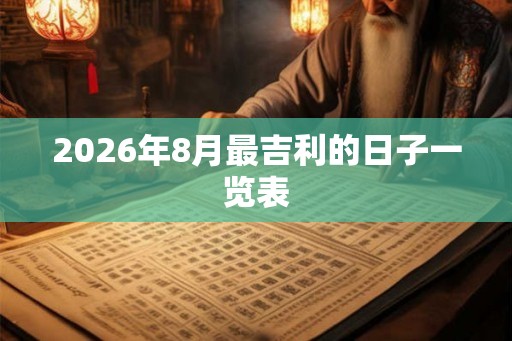 2026年8月最吉利的日子一览表