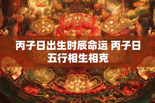 丙子日出生时辰命运 丙子日五行相生相克
