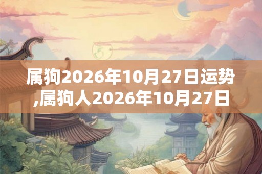 属狗2026年10月27日运势,属狗人2026年10月27日财运,生肖狗2026年10月27日运势