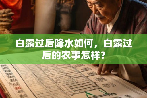白露过后降水如何，白露过后的农事怎样？
