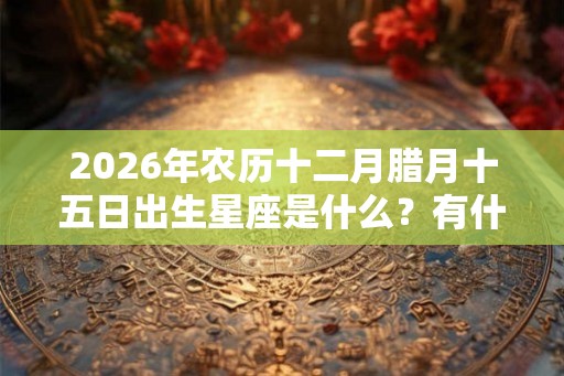 2026年农历十二月腊月十五日出生星座是什么？有什么缺点？