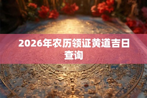 2026年农历领证黄道吉日查询