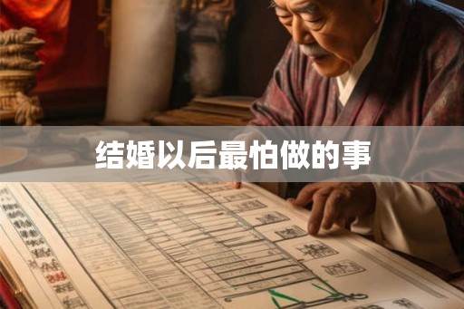 结婚以后最怕做的事 结婚以后最怕做的事