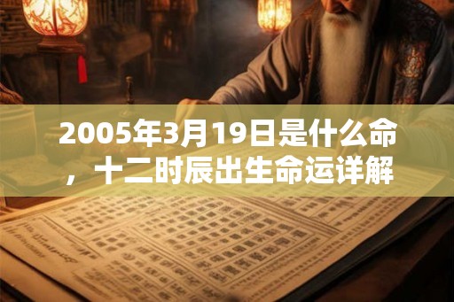 2005年3月19日是什么命，十二时辰出生命运详解