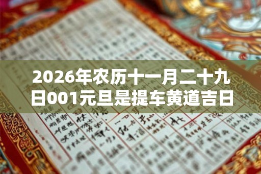 2026年农历十一月二十九日001元旦是提车黄道吉日？