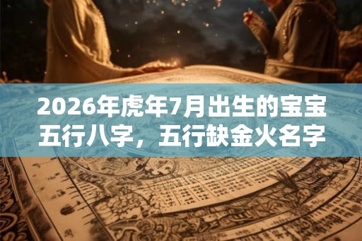 2026年虎年7月出生的宝宝五行八字,五行缺金火名字精选! 2026年虎年7月出生的宝宝五行八字,五行缺金火名字精选!