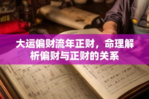 大运偏财流年正财,命理解析偏财与正财的关系 大运偏财流年正财,命理解析偏财与正财的关系