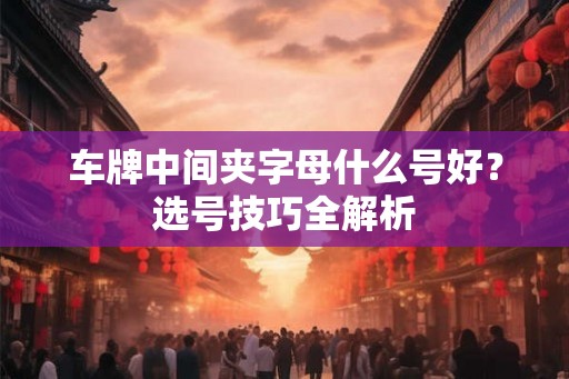 车牌中间夹字母什么号好？选号技巧全解析