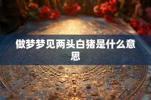 做梦梦见两头白猪是什么意思