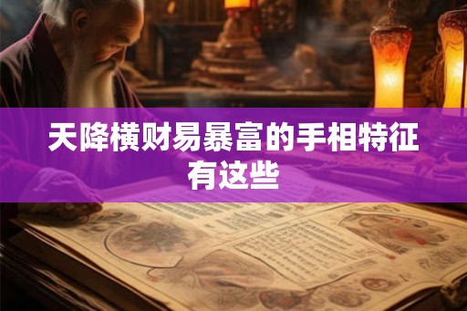 天降横财易暴富的手相特征有这些