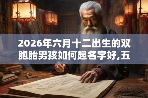 2026年六月十二出生的双胞胎男孩如何起名字好,五行属什么？