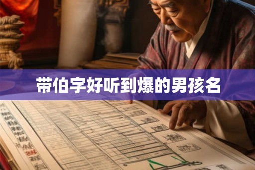 带伯字好听到爆的男孩名