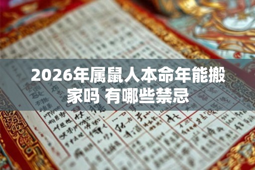 2026年属鼠人本命年能搬家吗 有哪些禁忌