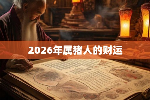2026年属猪人的财运