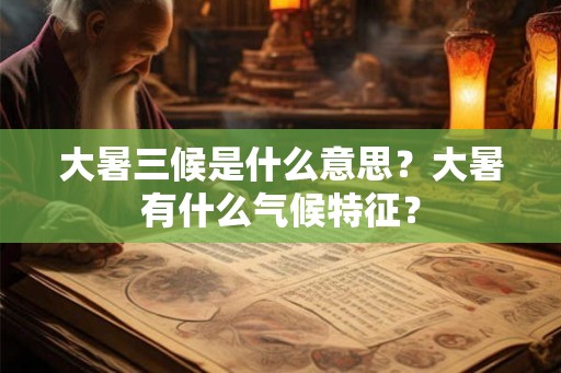 大暑三候是什么意思?大暑有什么气候特征? 大暑三候是什么意思?大暑有什么气候特征?