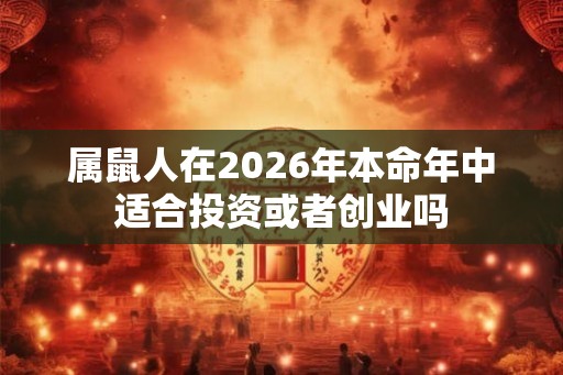 属鼠人在2026年本命年中适合投资或者创业吗