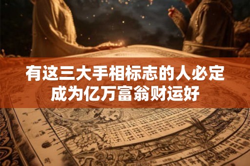有这三大手相标志的人必定成为亿万富翁财运好