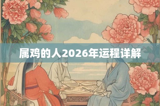 属鸡的人2026年运程详解
