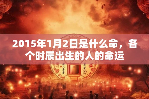 2015年1月2日是什么命，各个时辰出生的人的命运