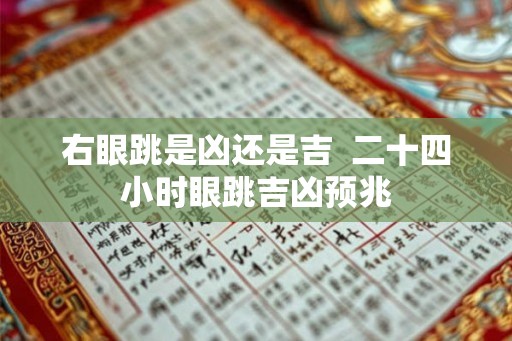 右眼跳是凶还是吉  二十四小时眼跳吉凶预兆
