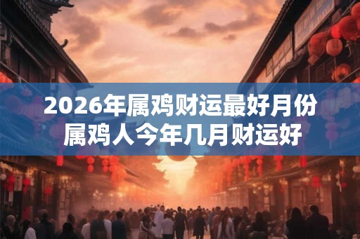 2026年属鸡财运最好月份 属鸡人今年几月财运好 2026年属鸡财运最好月份 属鸡人今年几月财运好