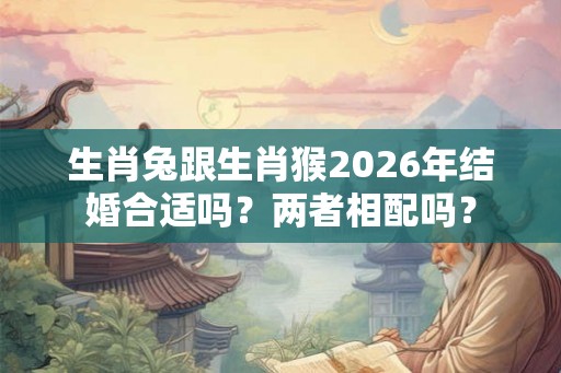 生肖兔跟生肖猴2026年结婚合适吗？两者相配吗？