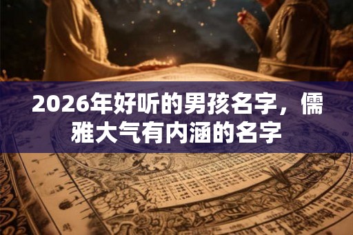 2026年好听的男孩名字，儒雅大气有内涵的名字
