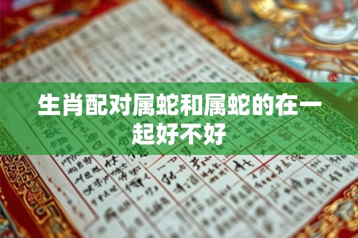 生肖配对属蛇和属蛇的在一起好不好