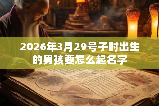 2026年3月29号子时出生的男孩要怎么起名字