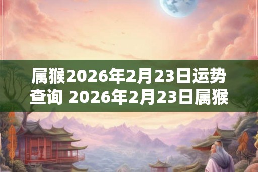 属猴2026年2月23日运势查询 2026年2月23日属猴人运势好吗