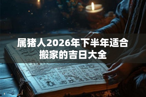 属猪人2026年下半年适合搬家的吉日大全