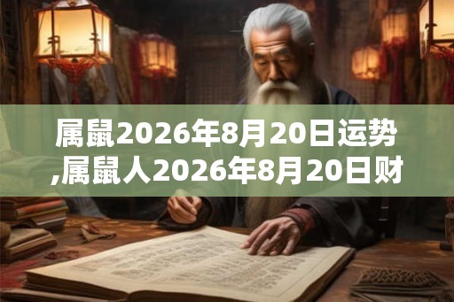 属鼠2026年8月20日运势,属鼠人2026年8月20日财运,生肖鼠2026年8月20日运势