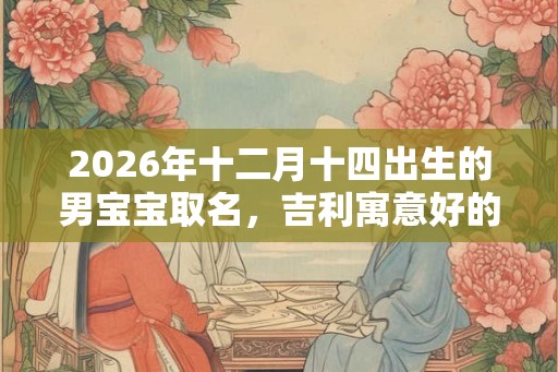 2026年十二月十四出生的男宝宝取名，吉利寓意好的男孩名字锦集