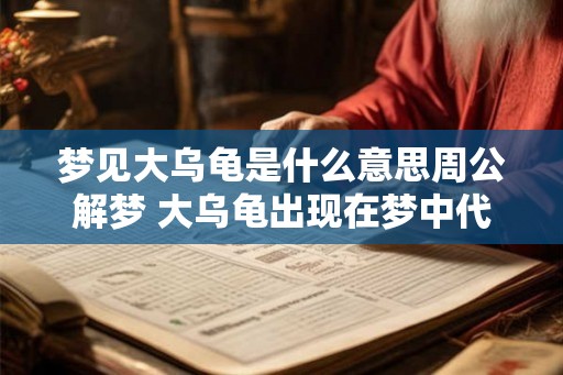 梦见大乌龟是什么意思周公解梦 大乌龟出现在梦中代表什么 梦见大乌龟是什么意思周公解梦 大乌龟出现在梦中代表什么