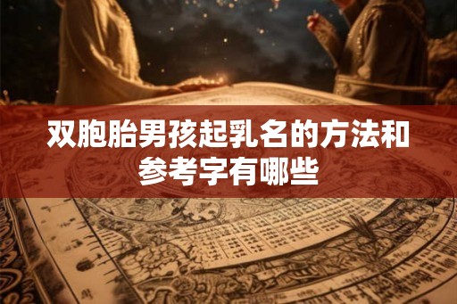 双胞胎男孩起乳名的方法和参考字有哪些