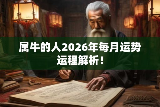 属牛的人2026年每月运势运程解析！