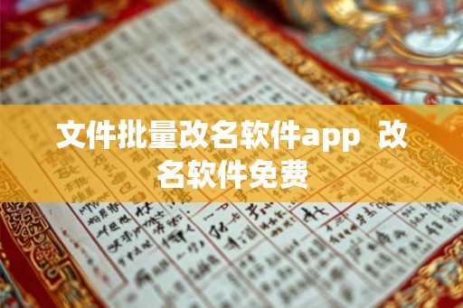 文件批量改名软件app  改名软件免费