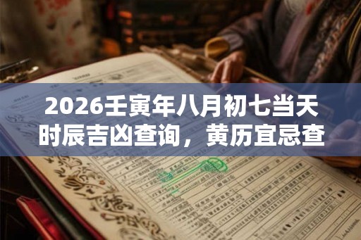 2026壬寅年八月初七当天时辰吉凶查询，黄历宜忌查询
