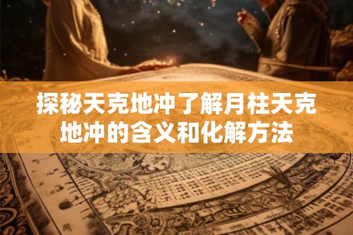探秘天克地冲了解月柱天克地冲的含义和化解方法